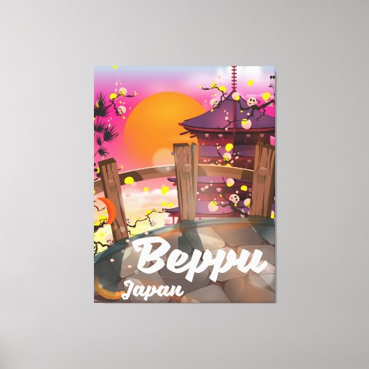 Beppu Japanse reisposter Canvas Afdruk (Voorkant)