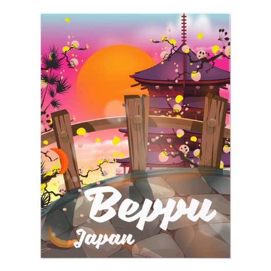 Beppu Japanse reisposter Foto Afdruk (Voorkant)