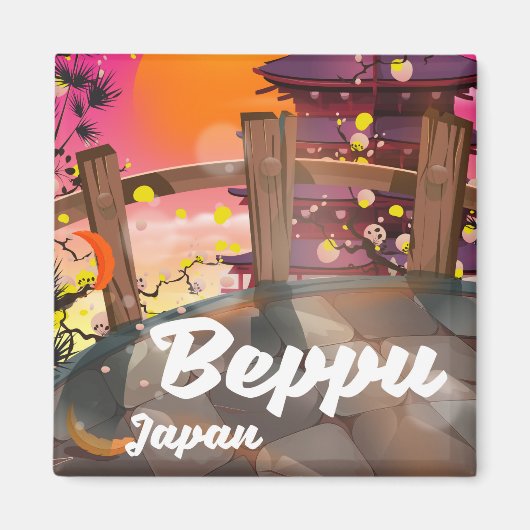 Beppu Japanse reisposter Magneet (Voorkant)