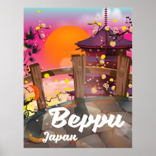 Beppu Japanse reisposter Poster