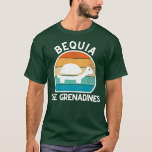 Bequia De Grenadines Retro Zonsondergang met Schil T-shirt