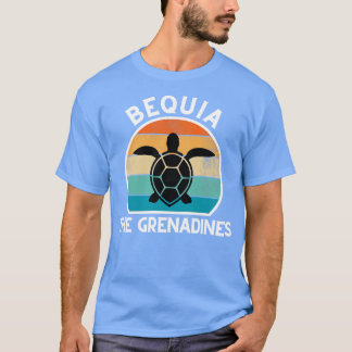 Bequia De Grenadines Retro Zonsondergang met Schil T-shirt
