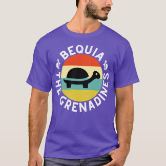 Bequia De Grenadines Retro Zonsondergang met Schil T-shirt