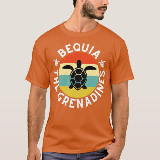 Bequia De Grenadines Retro Zonsondergang met Schil T-shirt