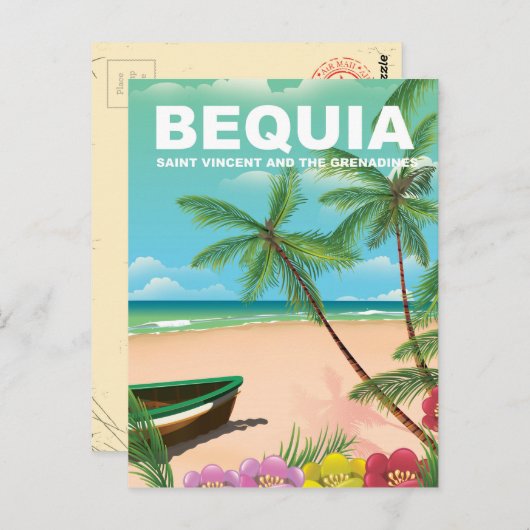 Bequia-eiland in Saint Vincent en de Grenadines Briefkaart (Voorkant / Achterkant)