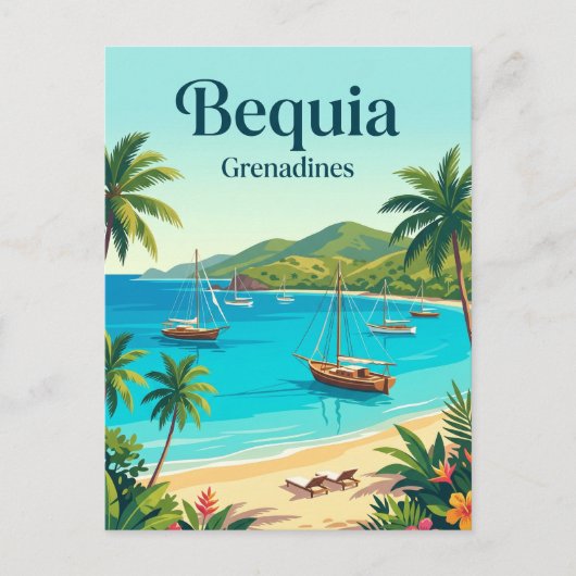 Bequia Saint Vincent en de Grenadines Briefkaart (Voorkant)
