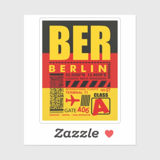 BER Berlin Airport Sticker (Vel)