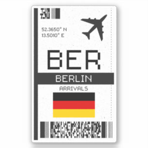 BER Berlin Boarding Pass - Duitsland Reizen Sticker