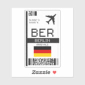 BER Berlin Boarding Pass - Duitsland Reizen Sticker (Vel)