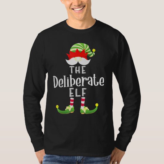 Beraadwillige Elf Group Kerstmis Pajama Party T-shirt (Voorkant)