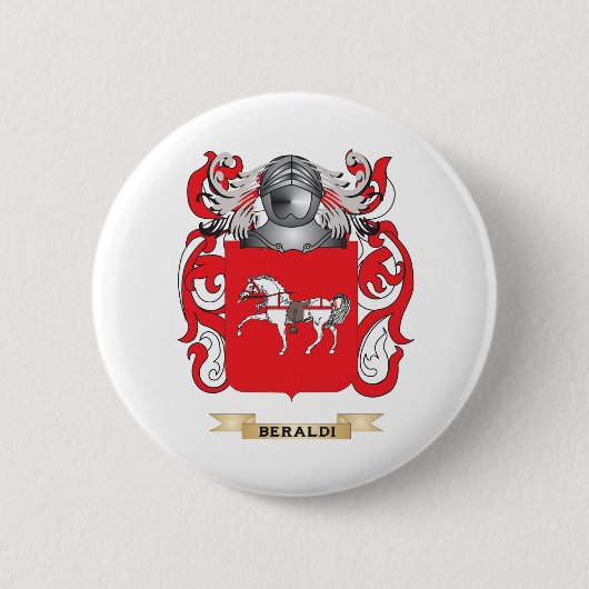 Beraldi wapenschild (gezinscrest) ronde button 5,7 cm (Voorkant)