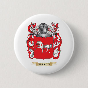 Beraldi wapenschild (gezinscrest) ronde button 5,7 cm