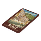 Berat Albanië Illustratie Reizen Art Vintage Magneet (Linkerzijde)