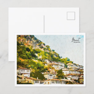 Berat Albanië Prachtig olieverflandschap Briefkaart