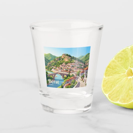 Berat, Albanië Shot Glas (Voorkant)
