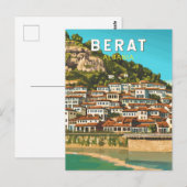 Berat Albanië Travel Art Vintage Briefkaart (Voorkant / Achterkant)