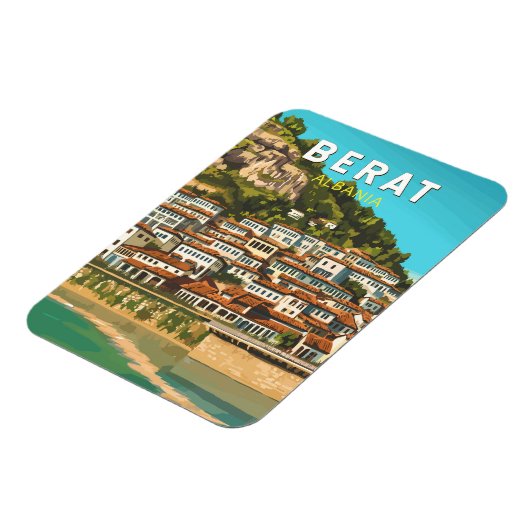 Berat Albanië Travel Art Vintage Magneet (Linkerzijde)