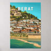 Berat Albanië Travel Art Vintage Poster (Voorkant)