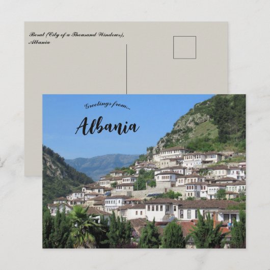 Berat City of a Thousand Windows Albania Briefkaart (Voorkant / Achterkant)