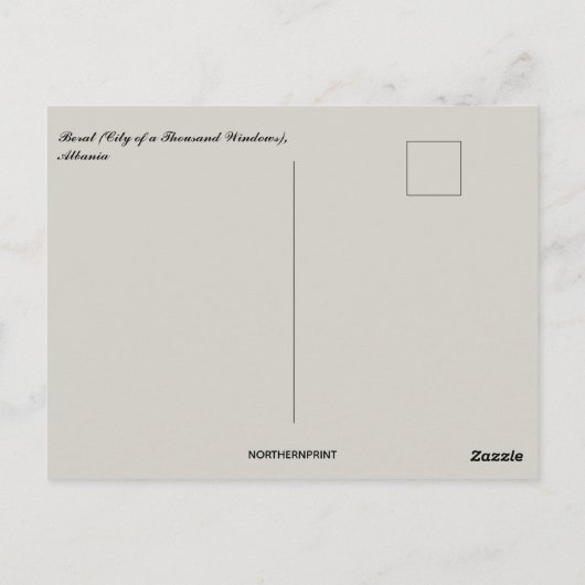 Berat City of a Thousand Windows Albania Briefkaart (Achterkant)