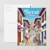 Berat Oude Stad Steeg Albanië Briefkaart (Voorkant / Achterkant)