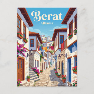 Berat Oude Stad Steeg Albanië Briefkaart