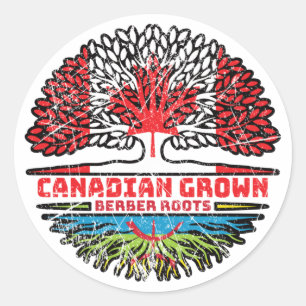 Berber Amazigh Canadian Canada Tree Roots Flag Ronde Sticker