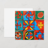 Berber Amazigh-motieven, borden en symbolen abstra Feestdagenkaart (Voorkant / Achterkant)