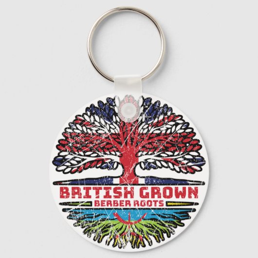 Berber Amazigh Uk United Kingdom British Tree Sleutelhanger (Voorkant)