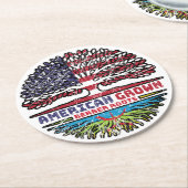 Berber Amazigh US USA Ronde Kartonnen Onderzetter (Gebogen)