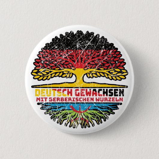 Berber Berberisch Deutsch Deutschland Baum Wurzel Ronde Button 5,7 Cm (Voorkant)