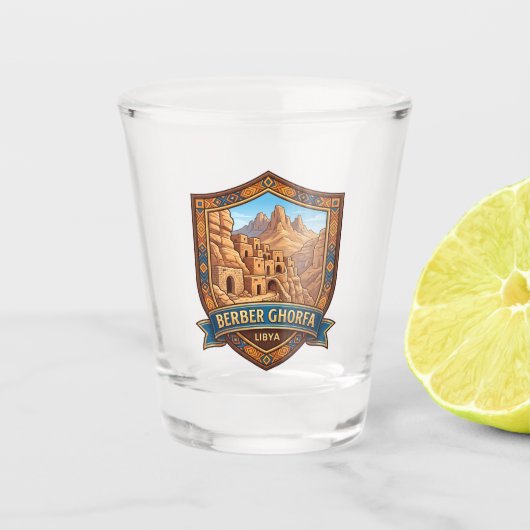 Berber Ghorfa Libië Shot Glas (Voorkant)