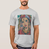 Berber Girl Portrait Illustratie T-shirt (Voorkant)