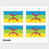 Berber Kabyle Berbers Amazigh Flag ⴰⴾⴻⵏⵢⴰⵍ ⴰⵎⴰⵣⵉⵗ Rechthoekige Sticker (Vel)