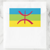 Berber Kabyle Berbers Amazigh Flag ⴰⴾⴻⵏⵢⴰⵍ ⴰⵎⴰⵣⵉⵗ Rechthoekige Sticker (Tas)