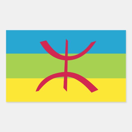 Berber Kabyle Berbers Amazigh Flag ⴰⴾⴻⵏⵢⴰⵍ ⴰⵎⴰⵣⵉⵗ Rechthoekige Sticker (Voorkant)