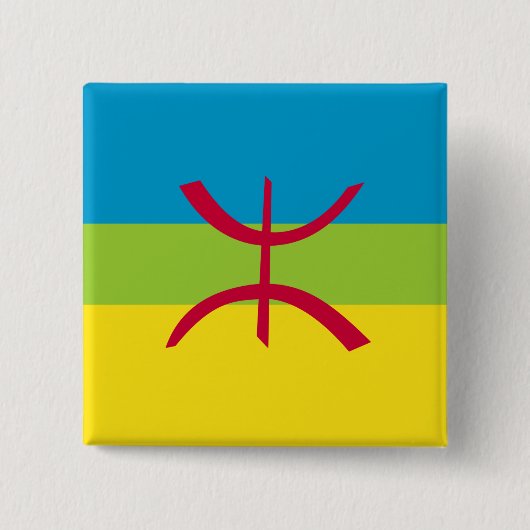 Berber Kabyle Berbers Amazigh Flag Pin Badge Vierkante Button 5,1 Cm (Voorkant)