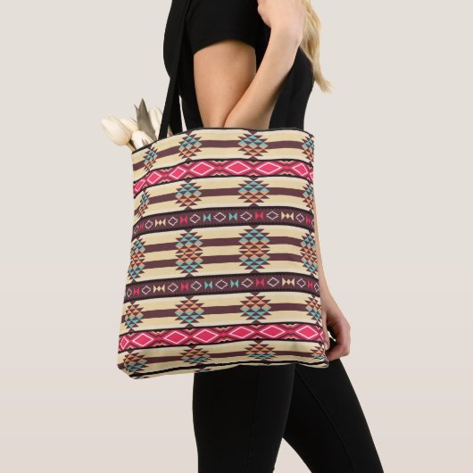 Berber stijl all-over-print Canvas tas (Dichtbij)