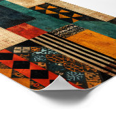 Berber Tribal Graphics: Geometrische aardetinten Poster (Hoek)