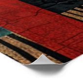 Berber Tribal Graphics: Geometrische aardetinten Poster (Hoek)