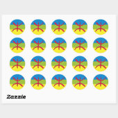 Berbere amazigh-vlag ronde sticker (Vel)