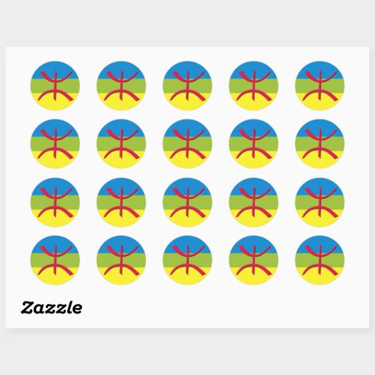 Berbere amazigh-vlag ronde sticker (Vel)