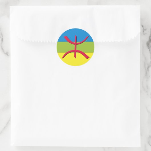 Berbere amazigh-vlag ronde sticker (Tas)
