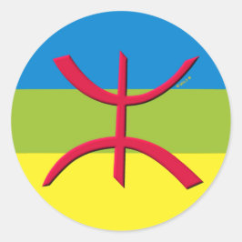 Berbere amazigh-vlag ronde sticker
