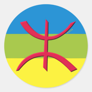 Berbere amazigh-vlag ronde sticker