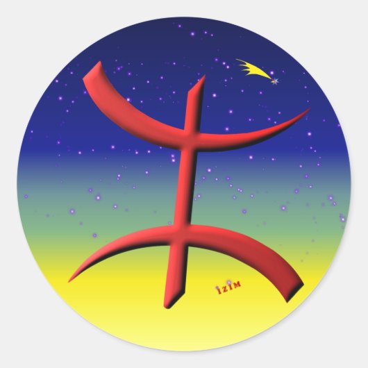 Berbere, kabyle ronde sticker (Voorkant)