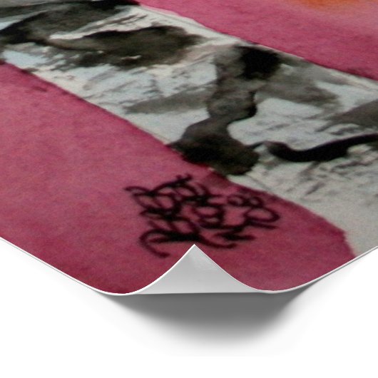 berch tree landschap abstracte kunstdrukkerij - po poster (Hoek)