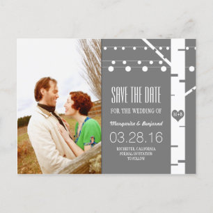 berch tree string lampje save the date aankondigingskaart