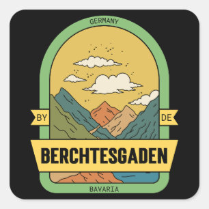 Berchtesgaden Bavaria Alpen Souvenir Vierkante Sticker