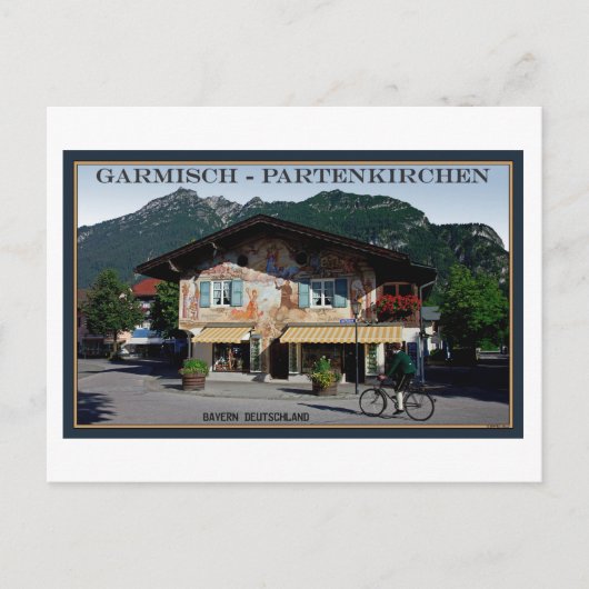 Berchtesgaden - Beierse fietser Briefkaart (Voorkant)